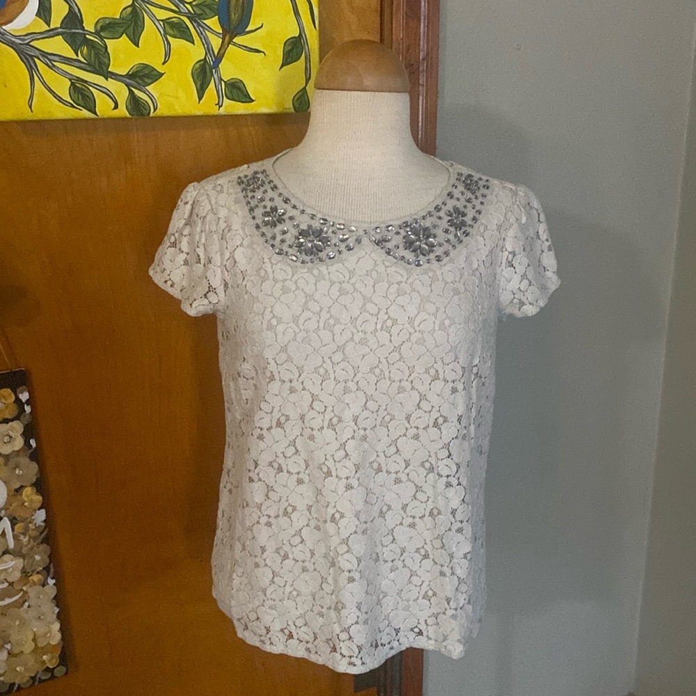 Loft Lace short sleeve top